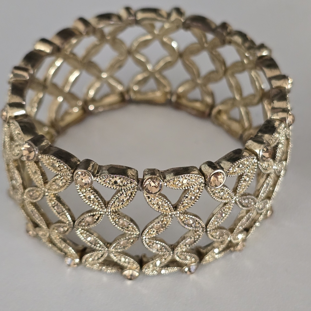 Monet Gold Tone, Basket Weave, Cuff
